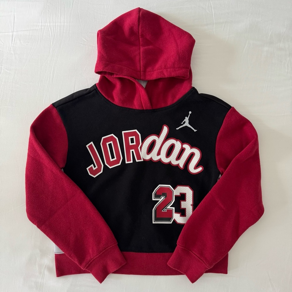 Nike Air Jordan Girls You Can Play Boxy Hoodie | Red, Black, White | Size L